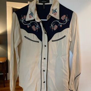 Isabel Marant Floral Embroidered Cowboy Shirt